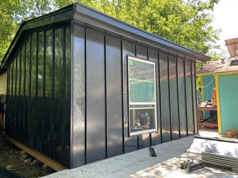 Black standing seam metal wall panels for Metal Roof Installation in Shasta Lake